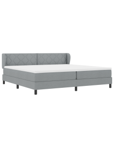 Letto a molle con materasso Grigio chiaro 200 x 200 cm Tessuto
