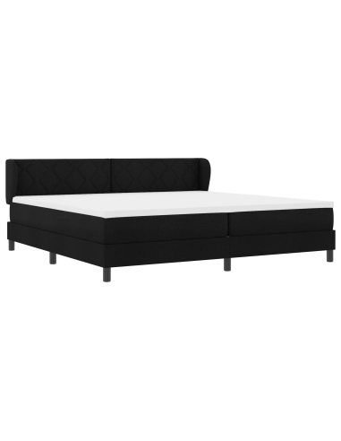 Letto a molle con materasso Nero 200 x 200 cm Tessuto