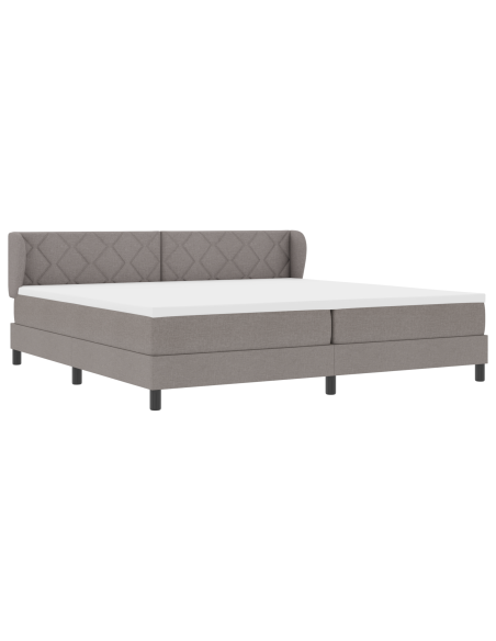 Letto a Rete con Materasso - Tortora, 200x200 cm, Tessuto