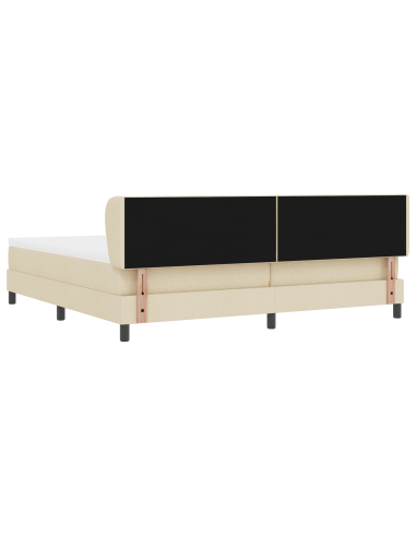 Letto a molle con materasso Crema 200 x 200 cm Tessuto