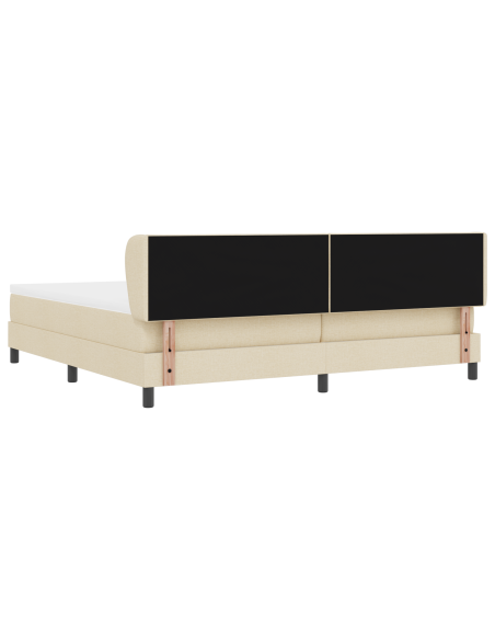 Letto a box con materasso crema 200x200 cm in tessuto
