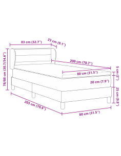 Letto a molle con materasso Talpa 80 x 200 cm Tessuto