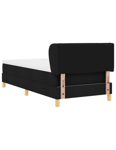 Letto a molle con materasso Nero 90 x 200 cm Tessuto