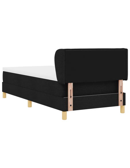 Letto Box Spring con Materasso  Nero 90x200 cm Tessuto