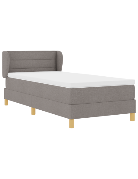 Letto Box Spring con Materasso Tortora 90x200 cm in Tessuto