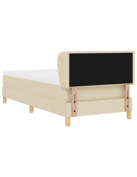 Letto a molle con materasso Crema 90 x 200 cm Tessuto