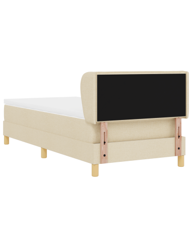 Letto a molle con materasso Crema 100 x 200 cm Tessuto