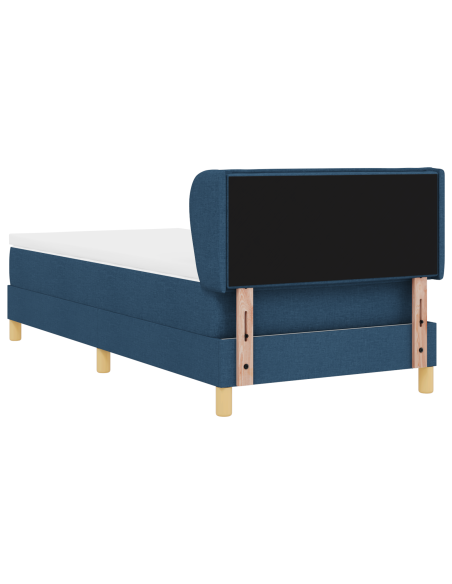 Letto con Box Spring e Materasso Blu 100x200 cm Tessuto