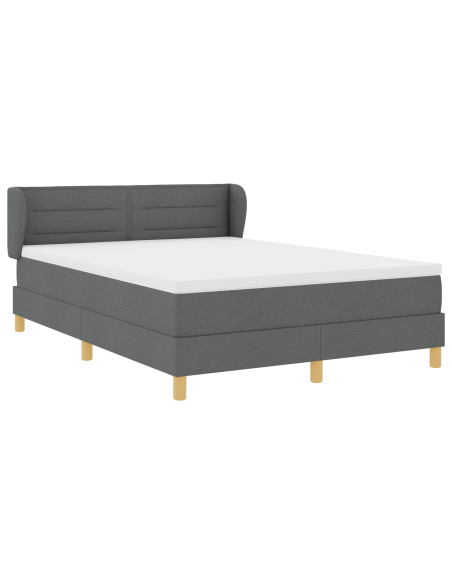 Letto a molle con materasso Grigio scuro 140 x 200 cm Tessuto