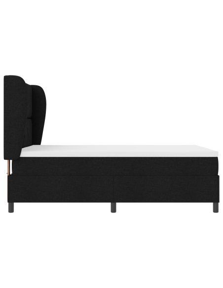 Letto a Molle con Materasso  in Nero, 160x200 cm in Tessuto