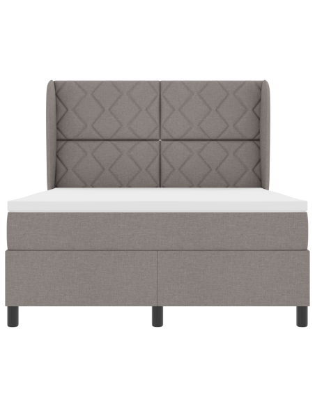 Letto con rete a doghe e materasso in tortora, 160x200 cm in tessuto