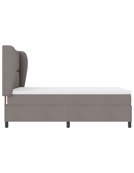 Letto con rete a doghe e materasso in tortora, 160x200 cm in tessuto