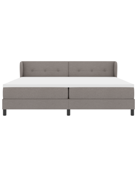 Letto Box Spring con Materasso Tortora 200x200 cm Tessuto