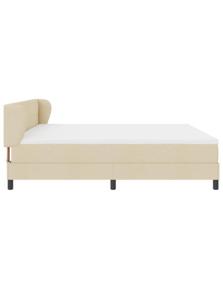 Letto Box Spring con Materasso Crema 200x200 cm Tessuto