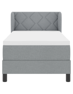 Letto a molle con materasso Grigio chiaro 80 x 200 cm Tessuto 2