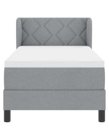 Letto a molle con materasso Grigio chiaro 80 x 200 cm Tessuto