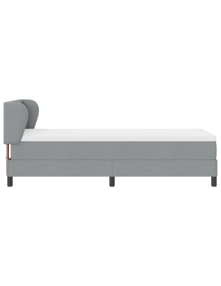 Letto Box Spring con Materasso Grigio Chiaro 80x200 cm Tessuto
