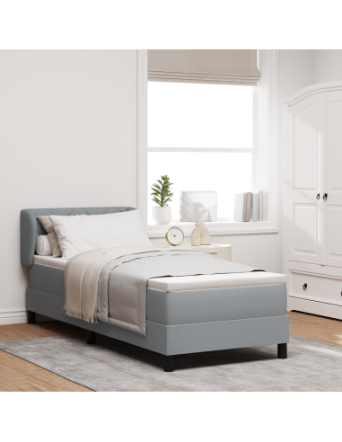 Letto a molle con materasso Grigio chiaro 80 x 200 cm Tessuto