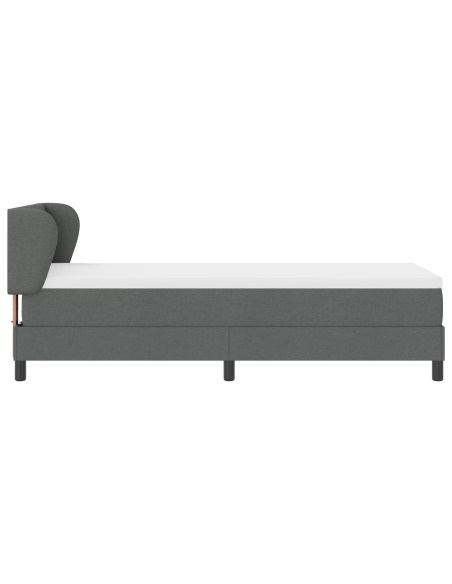 Letto a molle con materasso  Grigio scuro 80x200 cm Tessuto