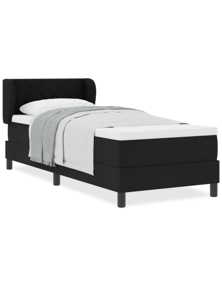 Letto a Box con Materasso Nero 80x200 cm Tessuto