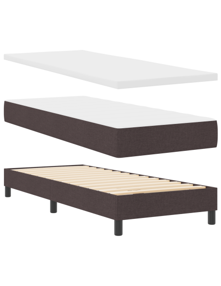 Letto a Struttura con Materasso Marrone Scuro 80x200 cm Tessuto