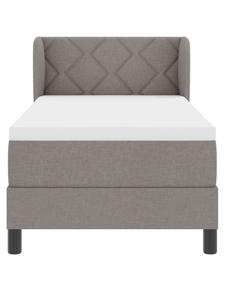 Letto Box Springs con Materasso Tortora 80x200 cm Tessuto