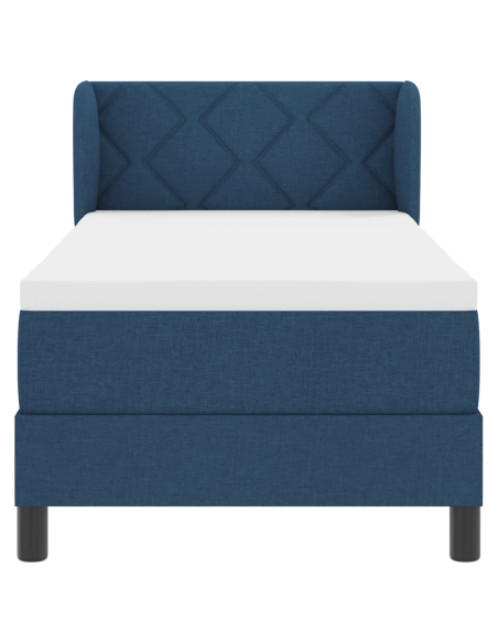 Letto a Box con Materasso Blu 80x200 cm in Tessuto