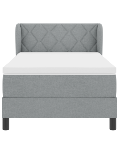 Letto a molle con materasso Grigio chiaro 90 x 190 cm Tessuto