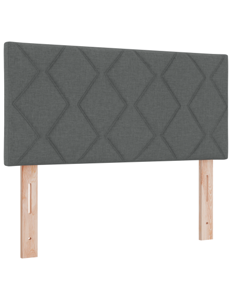 lettino box spring con materasso  grigio scuro 90x190 cm in tessuto