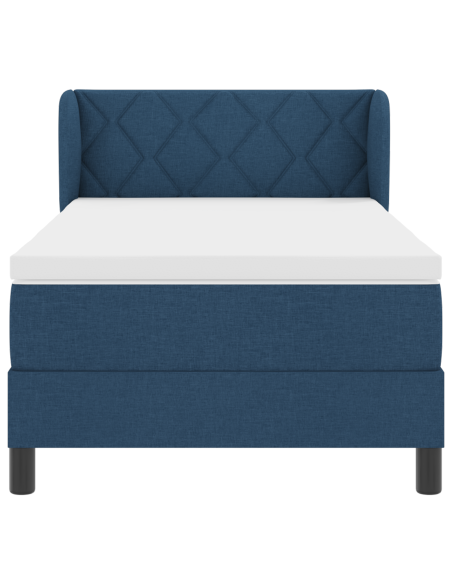 Letto con Contenitore e Materasso  Blu 90x200 cm Tessuto