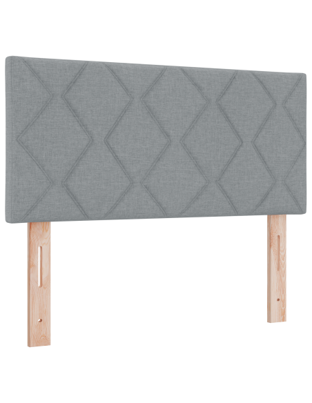 Letto a molle box con materasso - Grigio chiaro, 100x200 cm, Tessuto