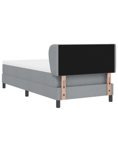 Letto a molle con materasso Grigio chiaro 100 x 200 cm Tessuto