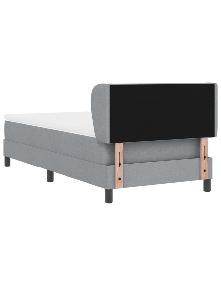 Letto a molle box con materasso - Grigio chiaro, 100x200 cm, Tessuto