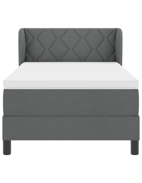 Letto Box Spring con Materasso vitaXL Grigio Scuro 100x200 cm in Tessuto