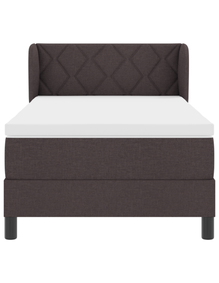 Letto a Box con Materasso Marrone Scuro 100x200 cm Tessuto