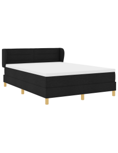Letto a molle con materasso Nero 160 x 200 cm Tessuto