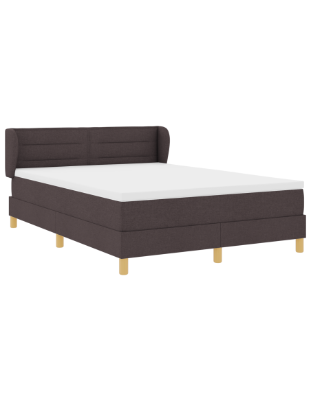 Letto a Box con Materasso Marrone Scuro 160x200 cm Tessuto