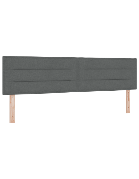Letto Box Spring con Materasso Grigio Scuro, 180x200 cm in Tessuto