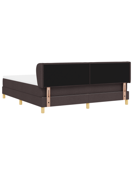Letto Box Spring con Materasso in Marrone Scuro, 180x200 cm, Tessuto