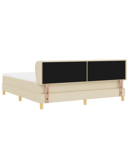 Letto Box Spring con Materasso in Crema - 180x200 cm Tessuto