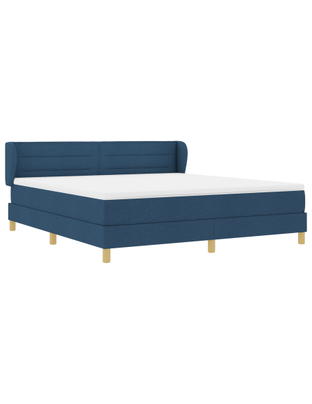 Letto a Contenitore con Materasso in Blu, 180x200 cm in Tessuto