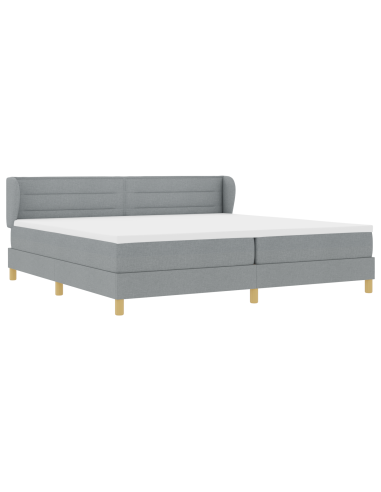 Letto a molle con materasso Grigio chiaro 200 x 200 cm Tessuto
