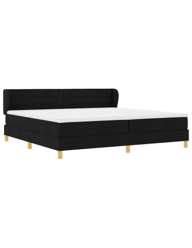 Letto a molle con materasso Nero 200 x 200 cm Tessuto