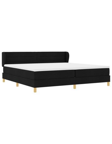 Letto Box Spring con Materasso Nero 200x200 cm Tessuto