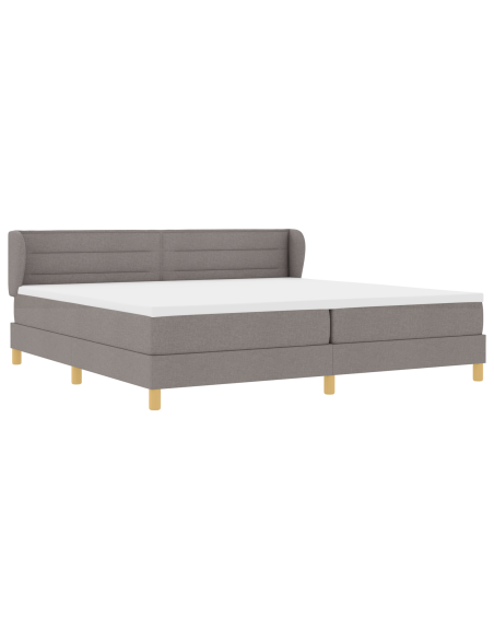 Letto con Rete e Materasso - Tortora 200x200 cm Tessuto