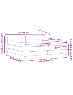 Letto a molle con materasso Blu 200 x 200 cm Tessuto