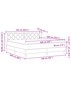 Letto a molle con materasso Talpa 160 x 200 cm Tessuto