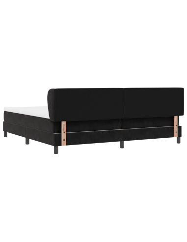 Letto a molle con materasso Nero 200 x 200 cm Velluto