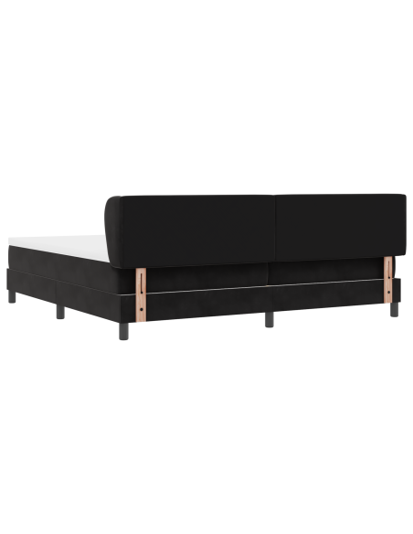 Letto a molle con materasso Nero 200 x 200 cm Velluto