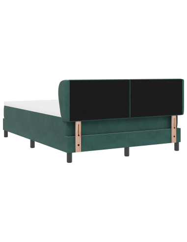 Letto a molle con testiera Verde scuro 140 x 190 cm Velluto